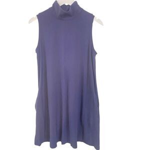 FLX medium urban commander sleeveless blue cowl neck pockets zipper back dress